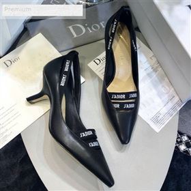Dior Jadior Leather Logo Band Heel Pump 6.5cm/9.5cm Black 2019 (JINC-9071734)