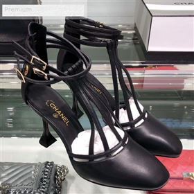 Chanel Laminated Lambskin High-Heel Sandals G34886 Black 2019 (XO-9071718)