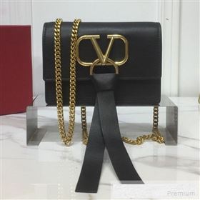 Valentino VRing Chain Flap Shoulder Bag Black 2019 (XYD-9052143)