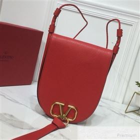 Valentino Medium Goatskin VRing Crossbody Bag Red 2019 (XYD-9052145)