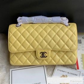 Chanel Classic Quilted Iridescent Grained Calfskin Flap Bag Yellow 2019 (SSZ-9052080)