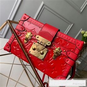 Louis Vuitton Petite Malle Shoulder Bag in Patent Leather M54181 Red 2019 (Fang-9052953)