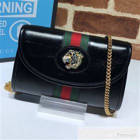 Gucci Leather Rajah Mini Shoulder Bag 573797 Black 2019 (DLH-9052961)