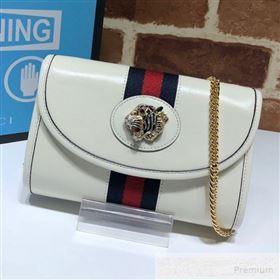 Gucci Leather Rajah Mini Shoulder Bag 573797 White 2019 (DLH-9052959)