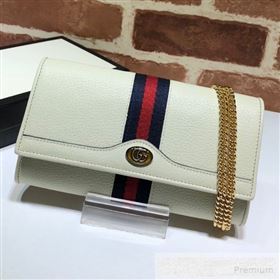 Gucci Ophidia Leather Chain Wallet 546592 White 2019 (MHJ-9053004)