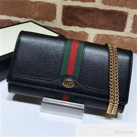 Gucci Ophidia Leather Chain Wallet 546592 Black 2019 (MHJ-9053003)