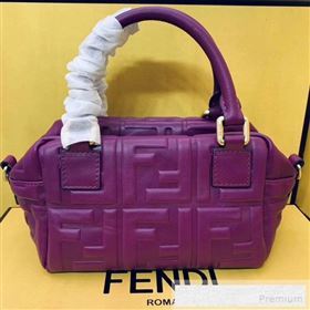 Fendi Lambskin FF Square-shaped Mini Boston Top Handle Bag Purple 2019 (AFEI-9053015)