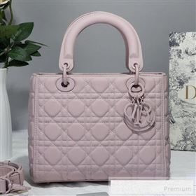 Dior Lady Dior Flap Bag in Ultra-Matte Cannage Calfskin Pink 2019 (BFS-9053029)