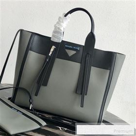 Prada Ouverture Large Leather Tote Bag 1BG235 Grey 2019 (PYZ-9053030)