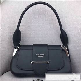 Prada Sidonie Leather Shoulder Saddle Bag 1BD168 Black 2019 (PYZ-9053035)