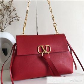 Valentino Medium VRing Grainy Calfskin Chain Shoulder Bag Red 2019 (JJ3-9053054)