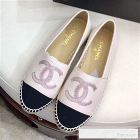 Chanel Leather & Fabric Embroidered CC Classic Espadrilles White 2019 (1050-9053180)