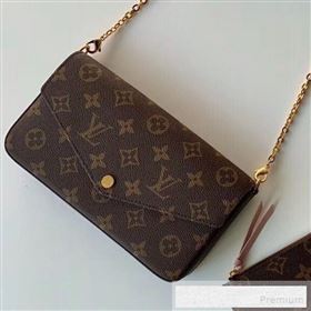 Louis Vuitton Monogram Canvas Pochette Félicie Chain Wallet WOC M61276 (KIKI-9053058)