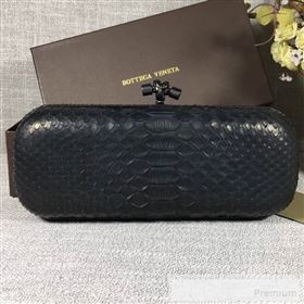 Bottega Veneta Large Snakeskin Woven Knot Clutch Black (WT-9053112)