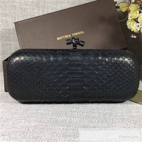 Bottega Veneta Large Snakeskin Woven Knot Clutch Black (WT-9053112)