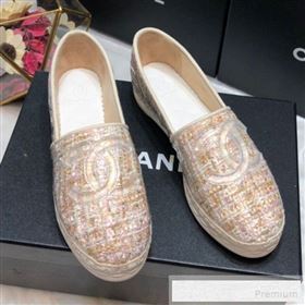 Chanel Tweed & PVC Espadrilles G34819 Beige 2019 (DLY-9060302)