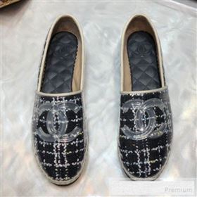 Chanel Tweed & PVC Espadrilles G34819 Black 2019 (DLY-9060305)