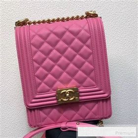 Chanel Long Quilted Smooth Leather Boy Flap Bag AS0130 Pink 2019 (FM-9060366)