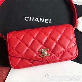 Chanel Quilted Calfskin Flap Belt Bag/Waist Bag AS0628 Red 2019 (XINXIN-9060647)