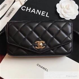 Chanel Quilted Calfskin Flap Belt Bag/Waist Bag AS0628 Black 2019 (XINXIN-9060646)