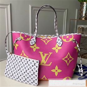 Louis Vuitton Neverfull MM Tote Bag M44588 Pink/Lilac 2019 (KIKI-9060588)