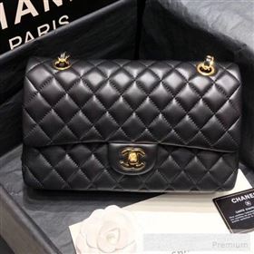 Chanel Quilted Lambskin Medium Classic Flap Bag Black/Gold 2019 （Top Quality） (SHUNY-9060590)
