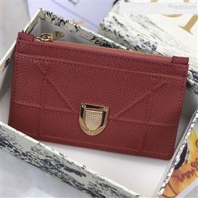 Dior Diorama Calfskin Coin Purse Wallet Burgundy 2019 (BINF-9082001)