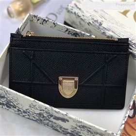 Dior Diorama Calfskin Coin Purse Wallet Black 2019 (BINF-9082003)
