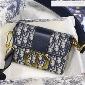 Dior 30 Montaigne CD Oblique Canvas Mini Box Shoulder Bag Blue 2019 (XXG-9082008)