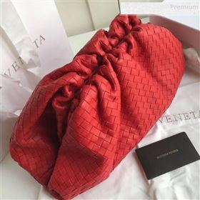 Bottega Veneta LargeThe Pouch Oversized Clutch in Woven Lambskin Red 2019 (MISU-9082033)