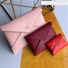 Louis Vuitton Pochette Kirigami Triple Envelope Pouch in Epi Leather M62457 Pink 2019 (FANG-9081907)