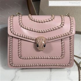 Bvlgari Serpenti Forever Calfskin Chain Flap Shoulder Bag Pink 2019 (XYD-9081921)