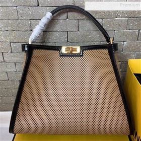 Fendi Peekaboo X-Lite Large Bag in Perforated Leather Beige 2019 (AFEI-9081949)