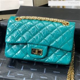 Chanel Quilted Aged Calfskin Small 2.55 Flap Bag A37586 Green 2019 (FM-9082318)