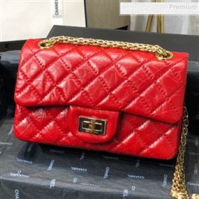 Chanel Quilted Aged Calfskin Small 2.55 Flap Bag A37586 Red 2019 (FM-9082320)