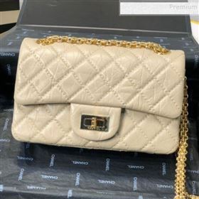 Chanel Quilted Aged Calfskin Small 2.55 Flap Bag A37586 Beige 2019 (FM-9082321)