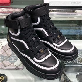 Chanel Leather High-Top Sneakers G35063 Black 2019 (XO-9082131)