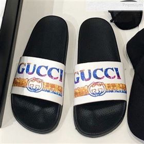 Gucci Rainbow Logo Flat Slide Sandals 2019 (For Women and Men) (DLY-9082164)