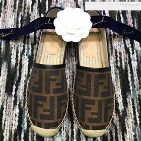 Fendi FF Canvas Flat Espadrilles Coffee 2019 (HANB-9082742)