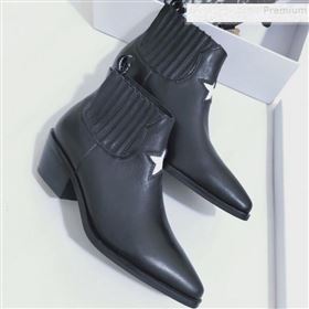 Dior L.A. Star Calfskin Low-Heel Ankle Short Boot Black/White 2019 (ANDI-9082802)