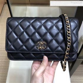 Chanel Quilted Lambskin Wallet on Chain WOC AP0724 Black 2019 (SMJD-9082957)