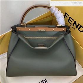 Fendi Peekaboo Iconic Calfskin Medium Bag Green 2019 (AFEI-9083102)