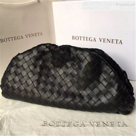 Bottega Veneta Large The Pouch Clutch in Maxi Woven Leather Black 2019 (WT-9090208)