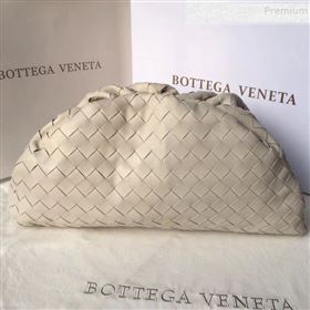Bottega Veneta Large The Pouch Clutch in Maxi Woven Leather White 2019 (WT-9090209)