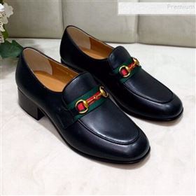 Gucci Lambskin Horsebit Loafer with Web Black 2019 (DLY-9090245)