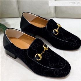 Gucci GG Velvet Horsebit Loafer Black 2019 (DLY-9090249)