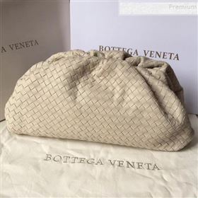 Bottega Veneta Large The Pouch Clutch in Woven Leather White 2019 (WT-9090204)