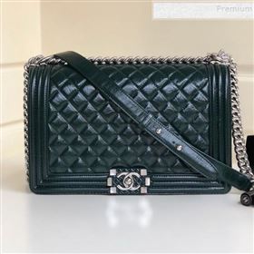 Chanel Vintage Quilted Leather Medium 28cm Boy Flap Bag Green 2019 (YD-9090608)