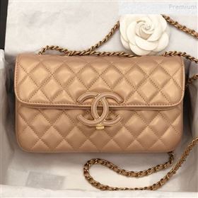 Chanel Quilted Lambskin Small Flap Bag A57275 Beige 2019 (YD-9090609)