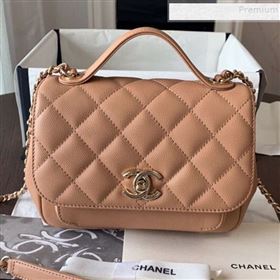 Chanel Quilted Grained Calfskin Mini Messenger Flap Top Handle Bag A93067 Caramel 2019 (BLWX-9090622)